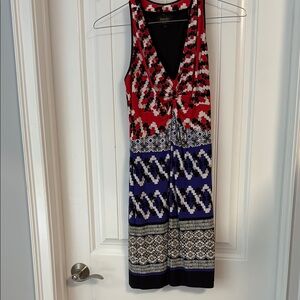 Sandra Darren Black Dress with Red and White Accents